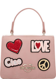Маленькая сумка через плечо с откидным клапаном Love Moschino