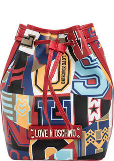 Сумка-рюкзак с разноцветным принтом Love Moschino