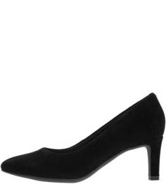 Замшевые туфли черного цвета с острым носом Clarks