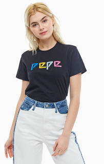 Хлопковая футболка с яркими нашивками Pepe Jeans