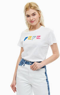 Хлопковая футболка с яркими нашивками Pepe Jeans