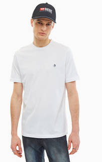 Белая хлопковая футболка Diesel