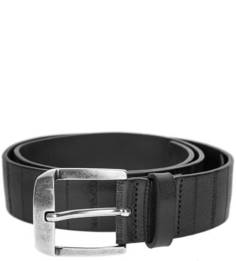 Широкий черный ремень из рельефной кожи Replay