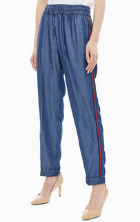 Синие зауженные брюки с лампасами Kocca