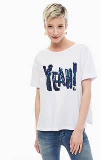 Хлопковая футболка оверсайз с отделкой пайетками Kocca