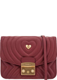 Кожаная сумка с металлическим декором Metropolis Furla