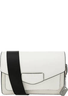 Маленькая кожаная сумка с широким плечевым ремнем Dkny