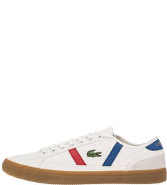 Текстильные кеды с кожаными вставками Lacoste