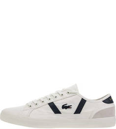 Текстильные кеды с кожаными вставками Lacoste