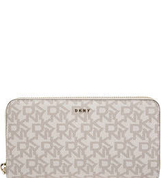 Кошелек на молнии с монограммой бренда Dkny