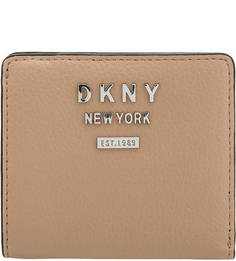Портмоне из зерненой кожи с логотипом бренда Dkny