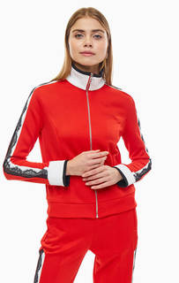 Красная толстовка с кружевными вставками Pinko