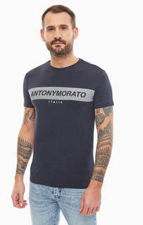 Хлопковая футболка с логотипом бренда Antony Morato
