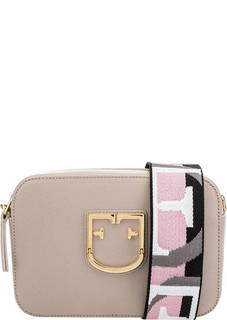 Маленькая кожаная сумка с широким плечевым ремнем Brava Furla