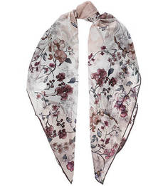 Шелковый платок с цветочным принтом Eleganzza