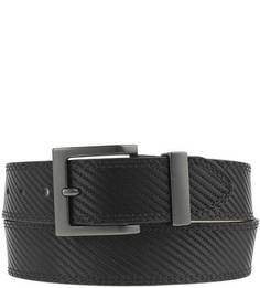 Черный ремень из фактурной кожи Sergio Belotti