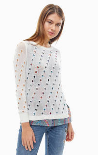 Джемпер белого цвета с длинными рукавами Desigual