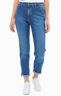 Синие джинсы с высокой посадкой Mom Straight Lee