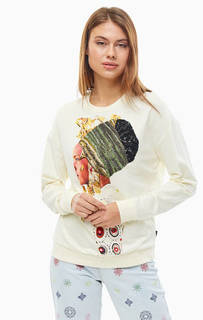 Хлопковый свитшот с оригинальным декором Desigual