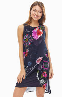 Синее платье оригинального дизайна Desigual