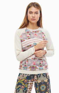 Свитшот с цветочным принтом и блестящей нитью Desigual