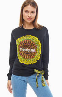 Хлопковый свитшот с принтом и вышивкой Desigual