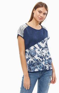 Футболка из вискозы с декором из пайеток Desigual
