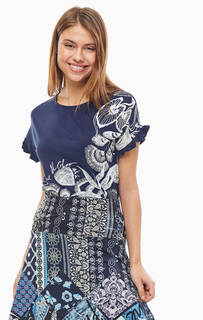 Футболка из вискозы с принтом Desigual