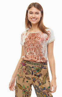 Футболка из вискозы с декором Desigual