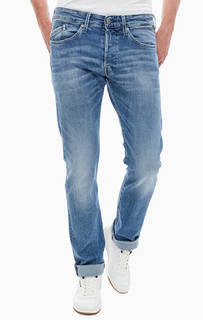 Заженные синие джинсы с застежкой на болты Waitom Replay