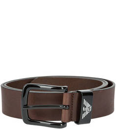 Коричневый ремень из натуральной кожи Emporio Armani