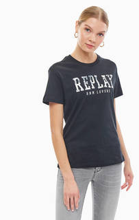 Хлопковая футболка с короткими рукавами Replay