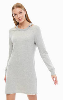 Короткое трикотажное платье с рваным декором Replay