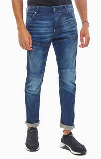 Зауженные синие джинсы с заломами 5620 G Star RAW