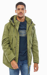 Удлиненная куртка цвета хаки из хлопка G Star RAW