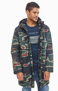 Хлопковая парка камуфляжной расцветки G Star RAW
