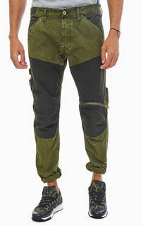 Брюки из хлопка цвета хаки с потертостями G Star RAW