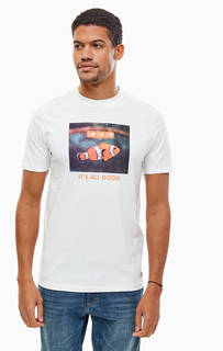 Белая футболка из хлопка с принтом Jack & Jones