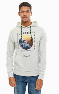 Серая толстовка из хлопка с принтом Jack & Jones