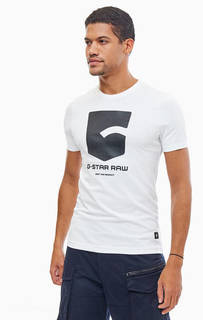 Хлопковая футболка с контрастным принтом G Star RAW