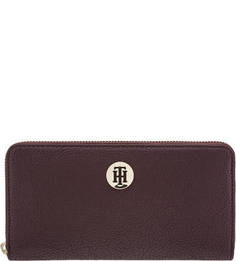 Бордовый кошелек на молнии Tommy Hilfiger