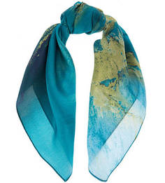 Шелковый платок синего цвета Eleganzza