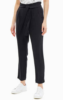 Черные зауженные брюки на завязках Only