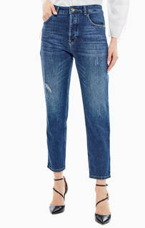 Рваные синие джинсы с застежкой на болты Patrizia Pepe