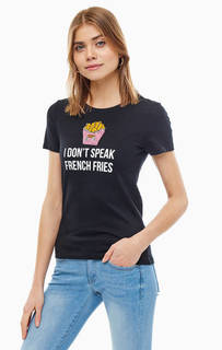 Хлопковая футболка с декоративной отделкой Only