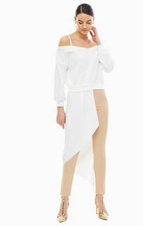 Трикотажная белая туника асимметричного кроя Patrizia Pepe