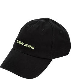 Хлопковая бейсболка с контрастной вышивкой Tommy Jeans