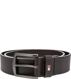 Темно-коричневый ремень из гладкой кожи Tommy Hilfiger