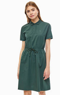 Бирюзовое платье с короткими рукавами Lacoste