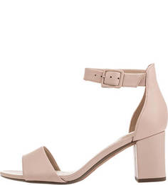 Бежевые босоножки из гладкой кожи Clarks